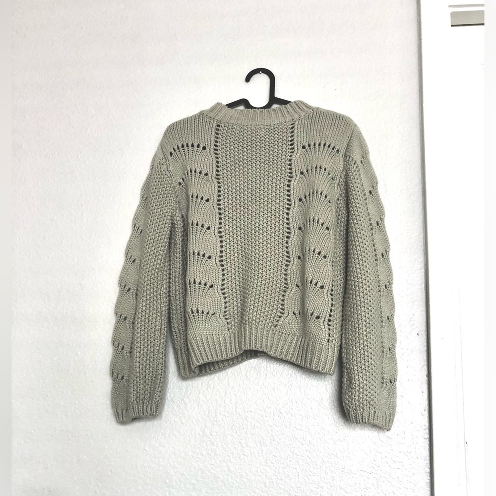 Woven Heart Sage Knit Sweater - Picture 5 of 5
